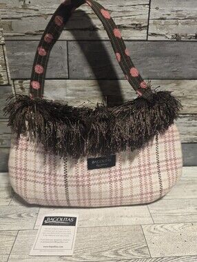 Bagolitas Pink Plaid Fringe Shoulder Bag